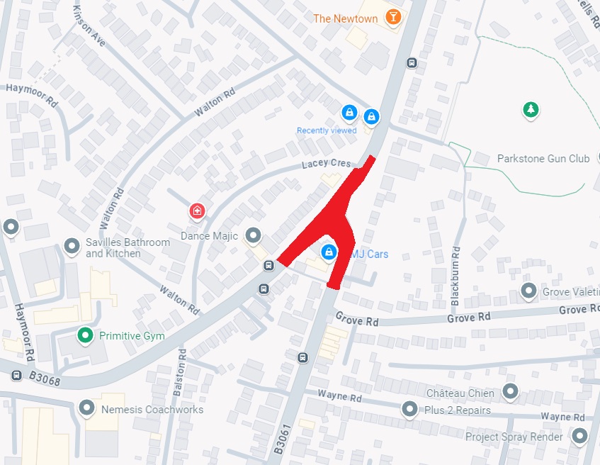 Sea View Junction Full Weekend Closure Extent