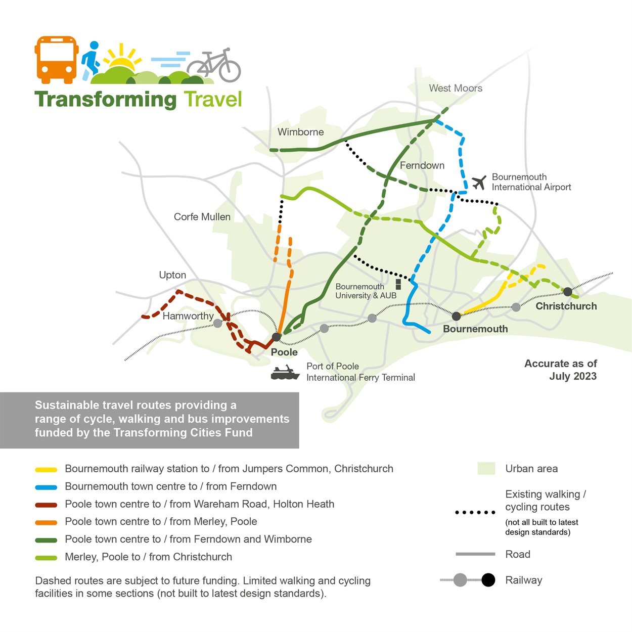 Map of all TCF routes