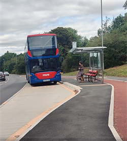 Bus parked at bus stop