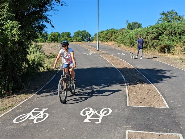 person using Kings Park Cycling path