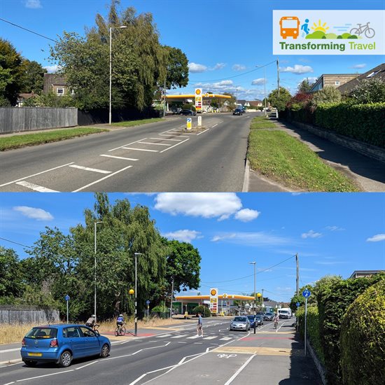 Before and after image on Hayes Lane and Wimborne Road West