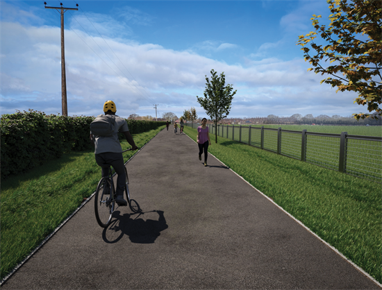 CGI of River Stour cycle path